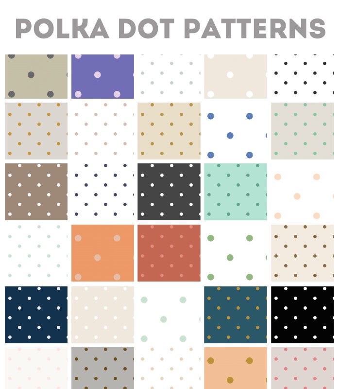 50种波点背景纹理素材 50 Repeating Polka