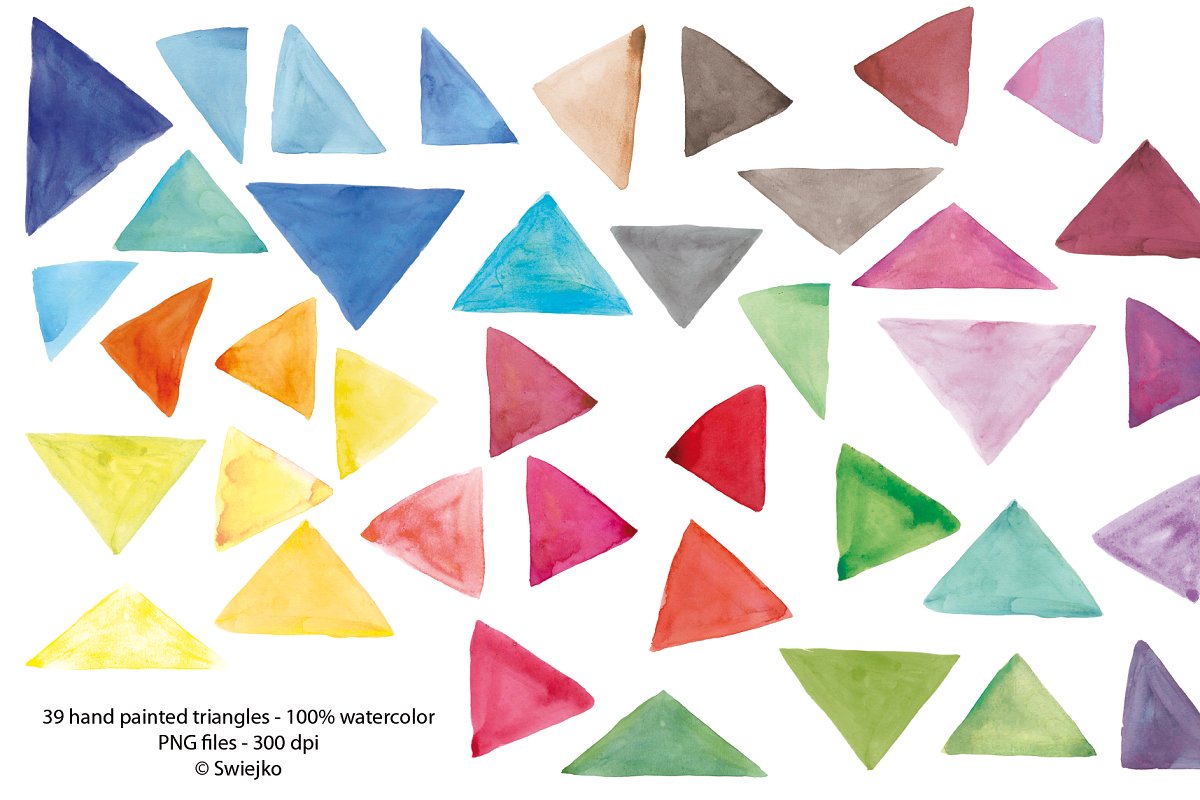 水彩效果的三角形背景纹理素材 Watercolor tria