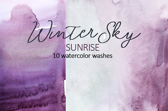 紫色水彩画 Purple Watercolor Washes