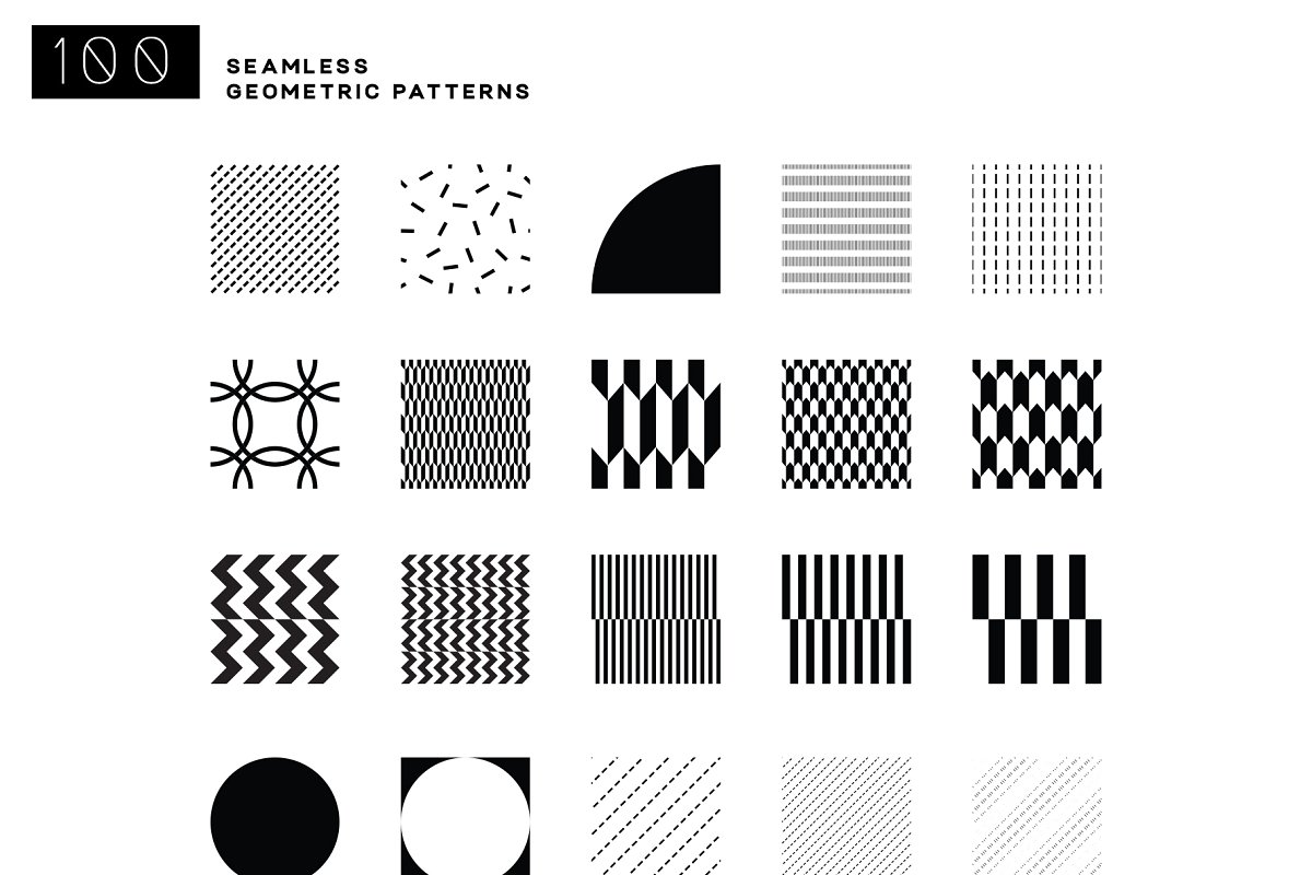 黑白高逼格的图形背景纹理Seamless Geometric