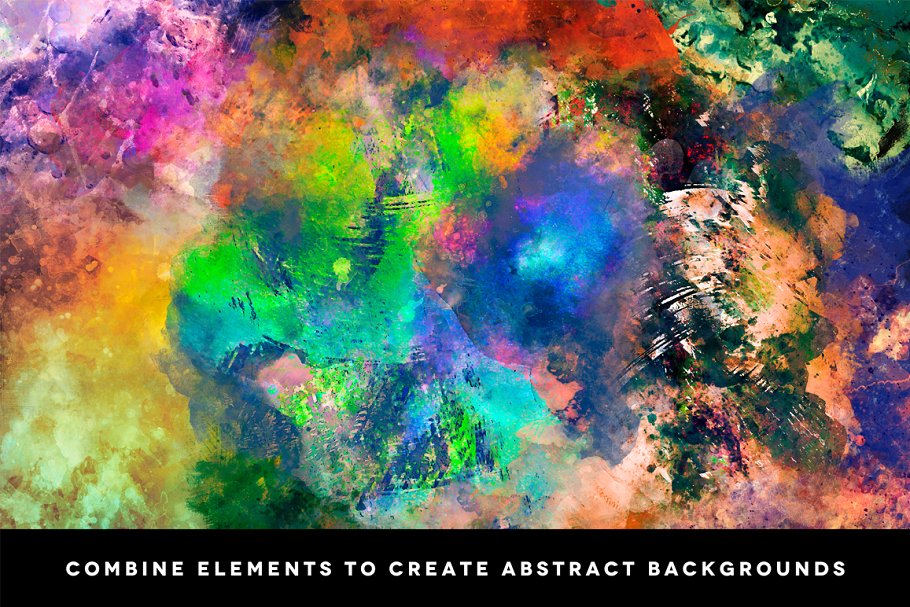 彩色抽象水彩元素背景纹理 Grunge Elements #