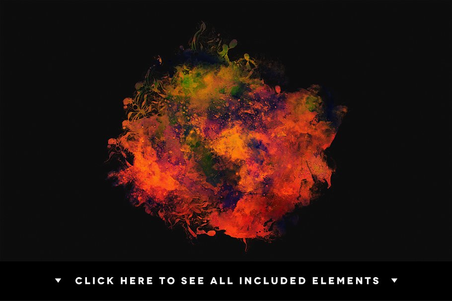 彩色抽象水彩元素背景纹理 Grunge Elements #