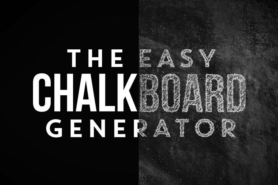 黑白字图层样式 Chalkboard Generator #