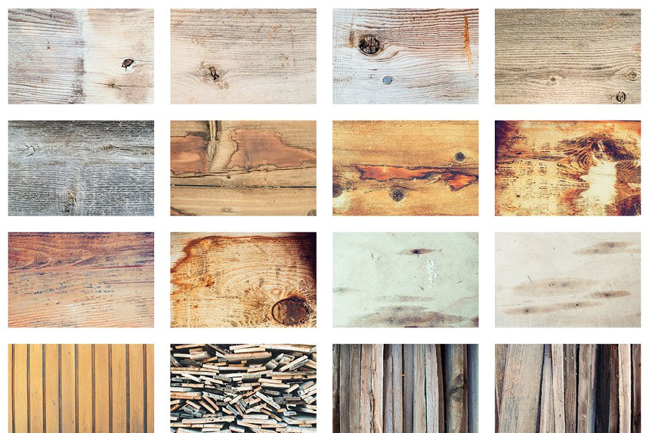 16种怀旧的木纹样式 16 Old Lumber Textu