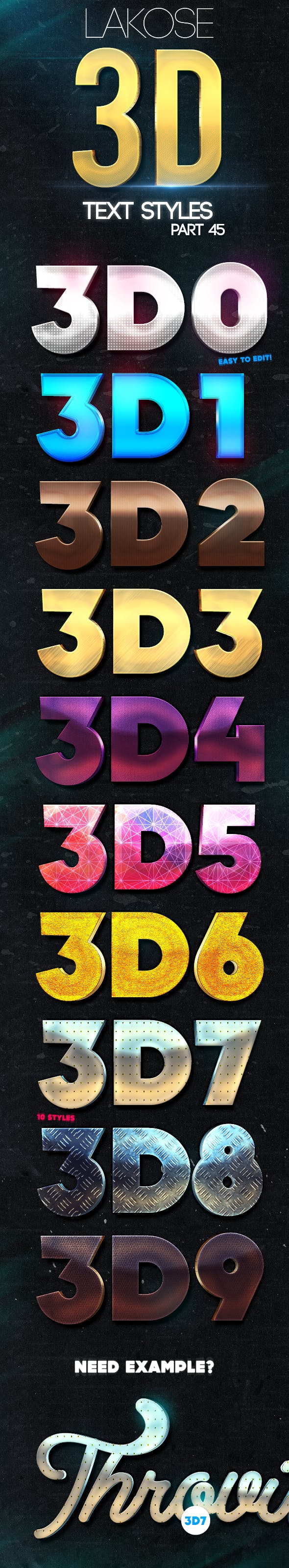 3D文本样式Lakose 3D Text Styles Pa