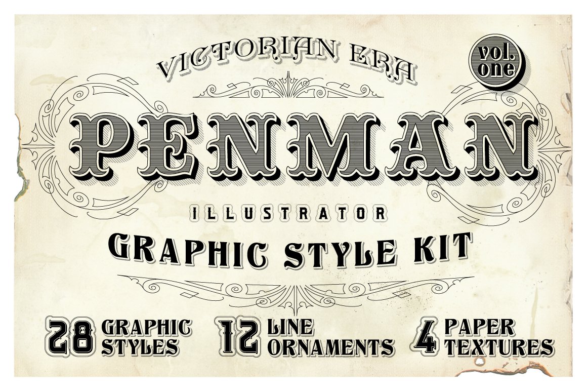 复古图形风格的工具包 Penman Vintage #109