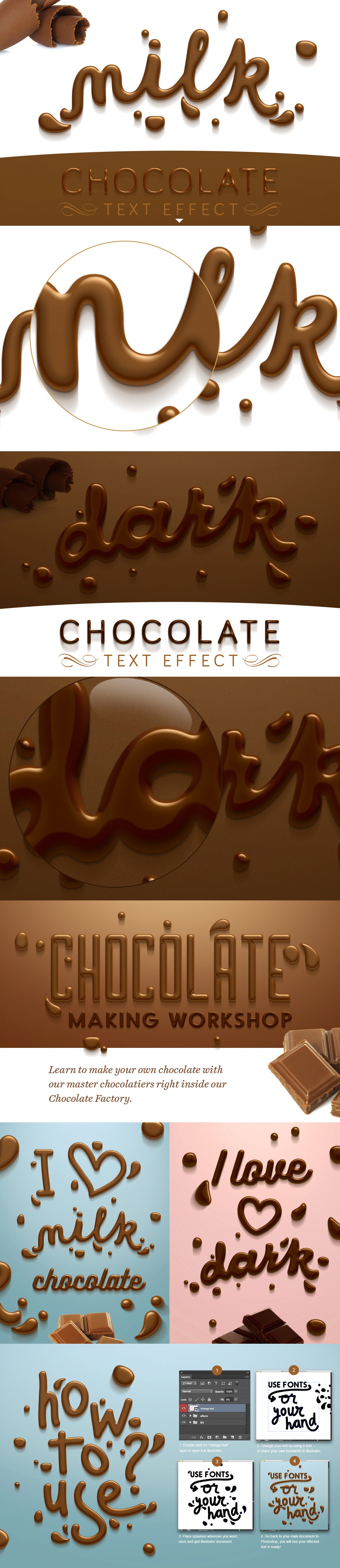 巧克力文字效果 Chocolate text effect