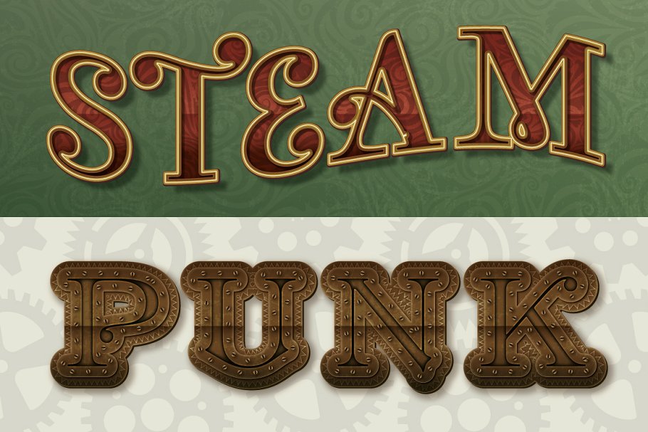 高端工业蒸汽朋克风格的图层样式Steam Punk #228