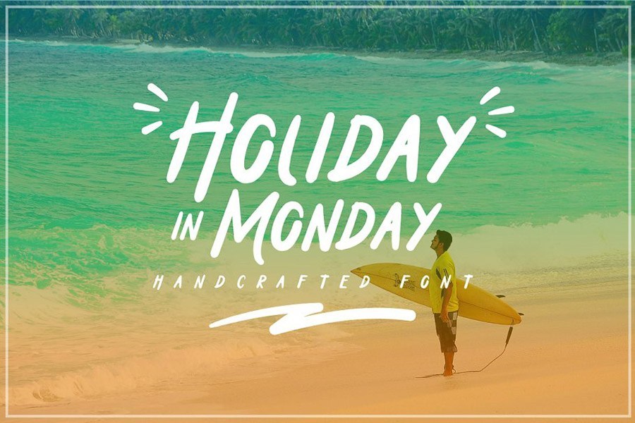 假日手写斜体英文字体 Holiday in Monday D