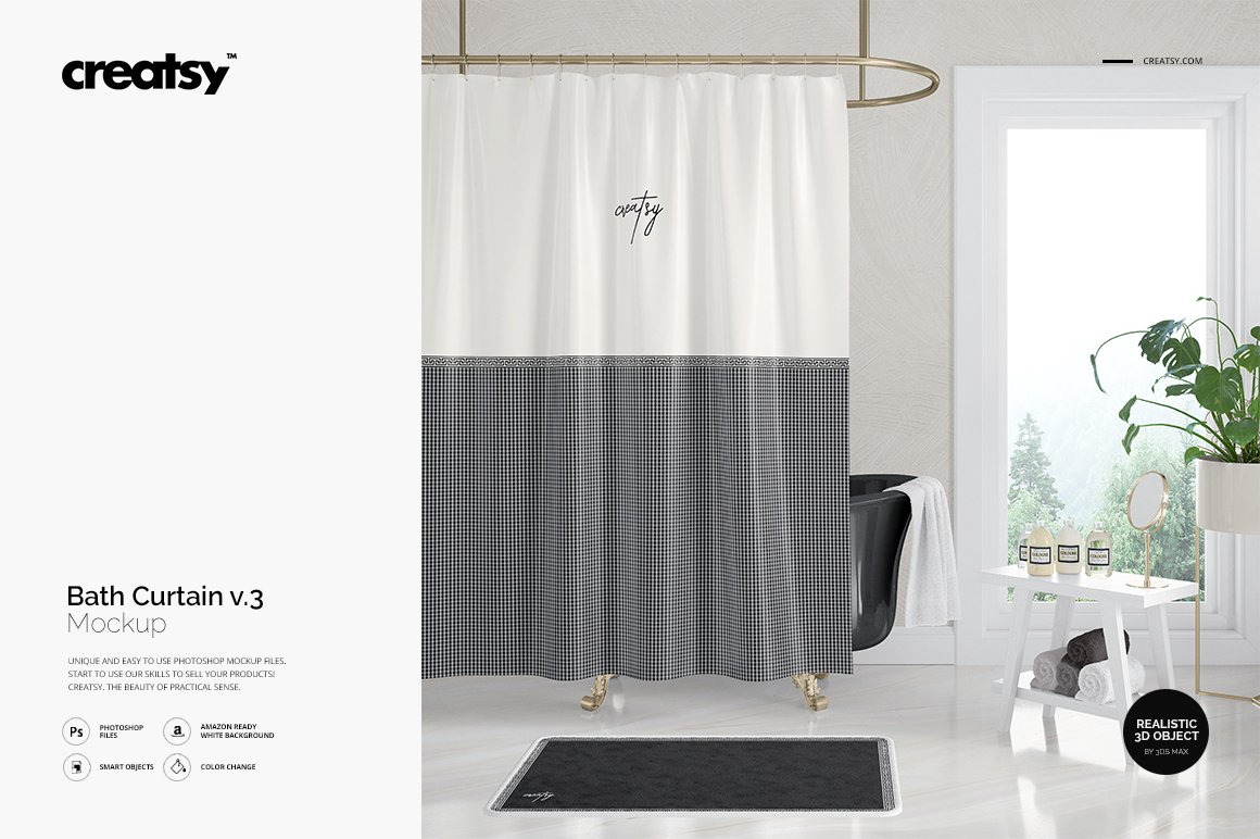 窗帘图案花纹纹样设计Bath Curtain #243757