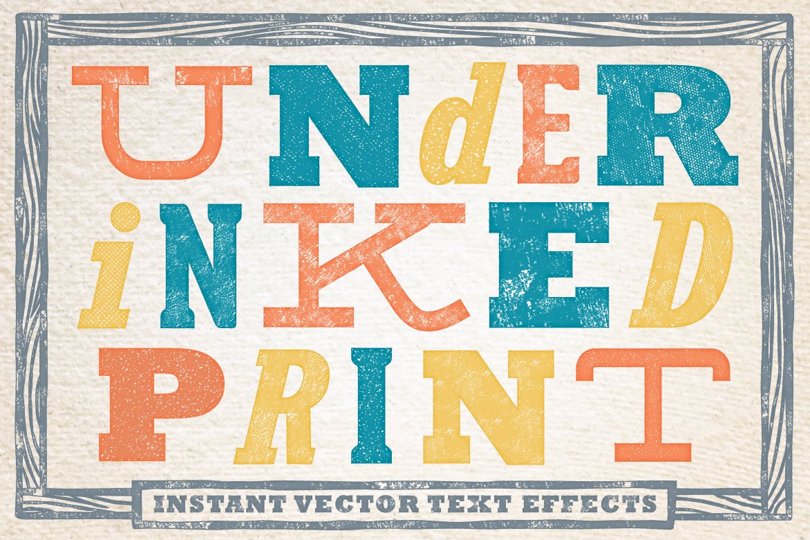 老式印刷圖層樣式 Under-inked Print Sty