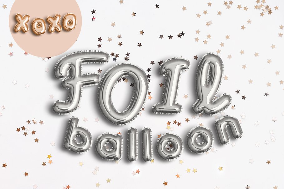 气球字体图层样式 FOIL BALLOON TEXT #1