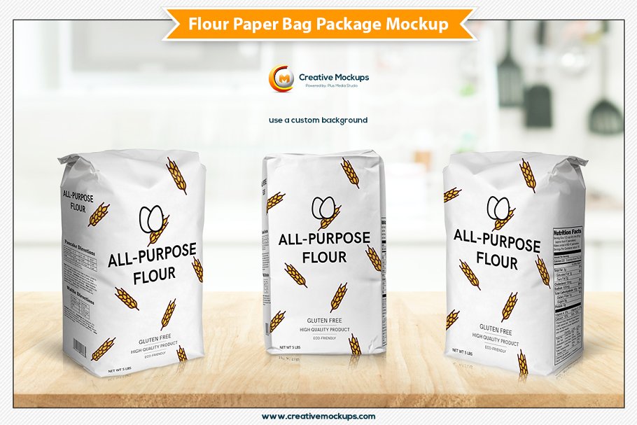 时尚好看的面粉包装设计样机 Package Mockup #
