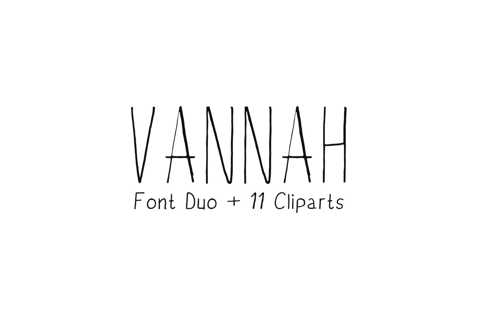 11时尚个性字体下载 Vannah Font Duo Bo