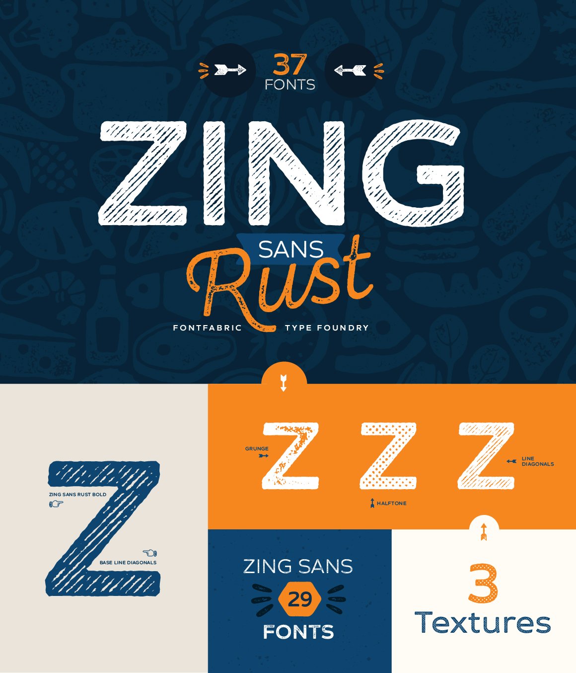 22个性设计字体 Zing Sans Rust #19934