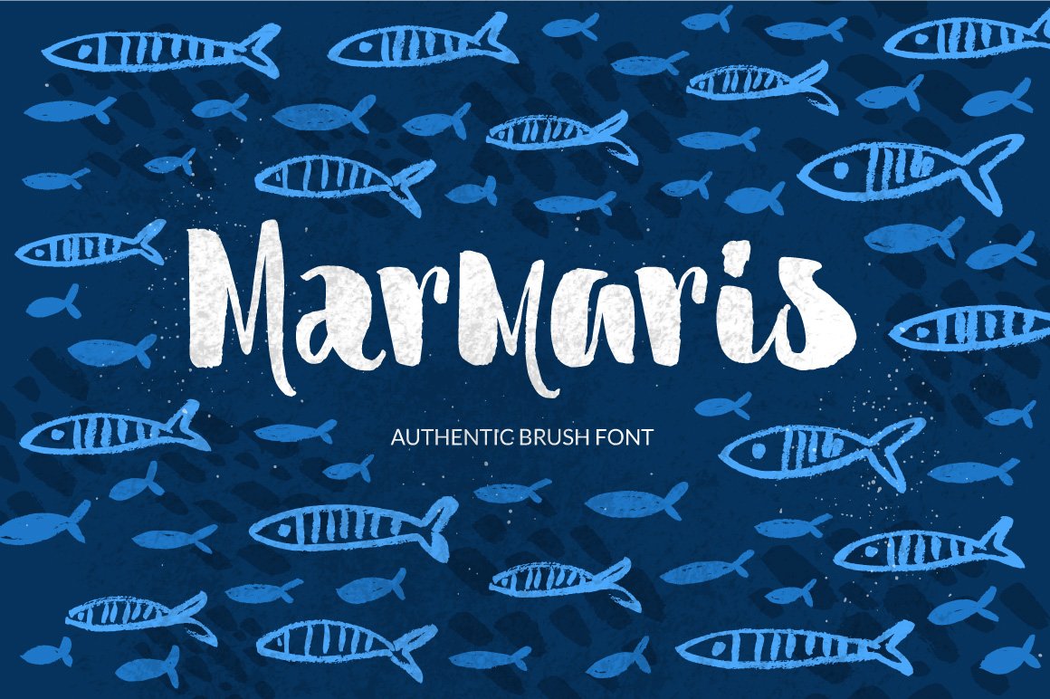 可爱的趣味字体 Marmaris brush font  e