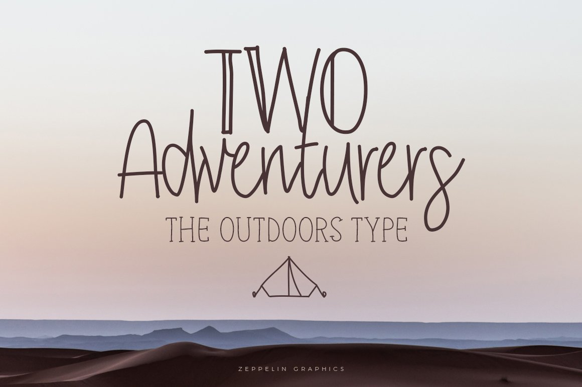 手写设计字体下载 Two Adventurers Font