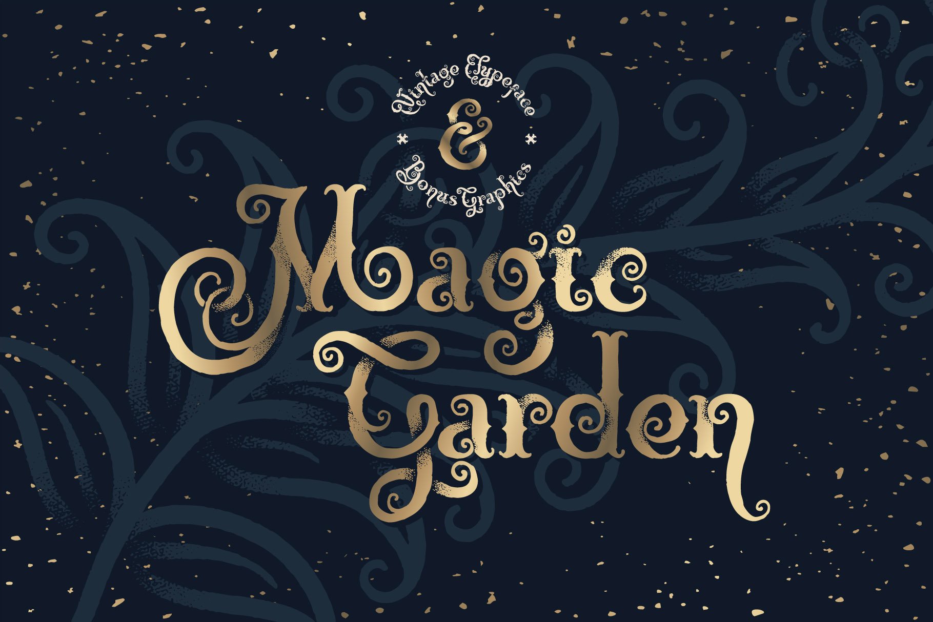 41魔法字体元素Magic Garden typeface