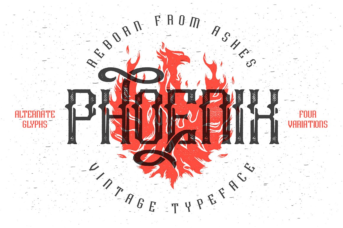 复古字体设计大全 Phoenix vintage font