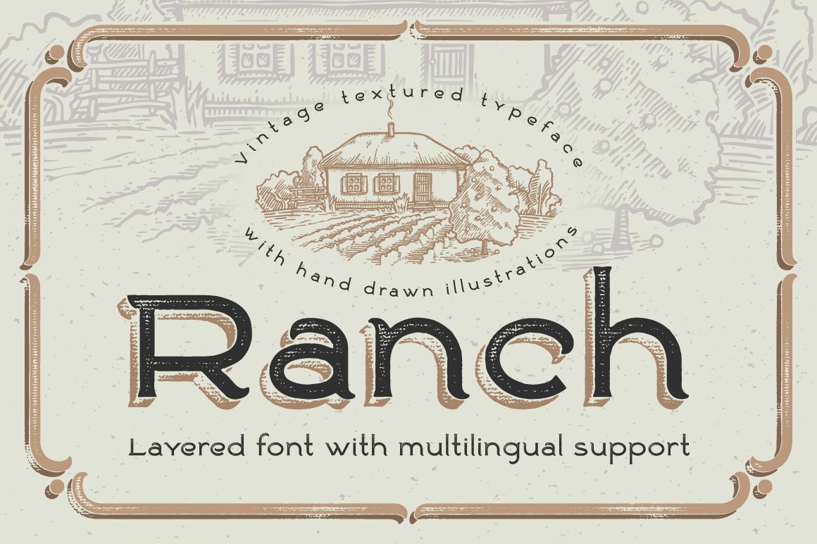 复古时尚字体设计 Ranch typeface bonus