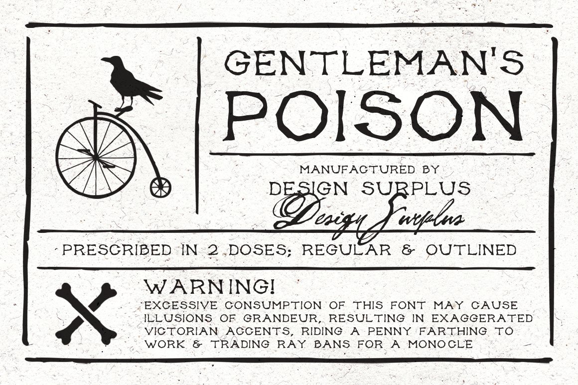 85怀旧衬线字体设计 Gentleman’s Poison