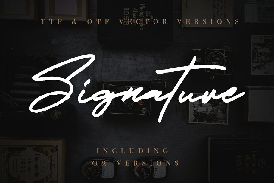 草书字体设计 JV Signature SVG  Opent