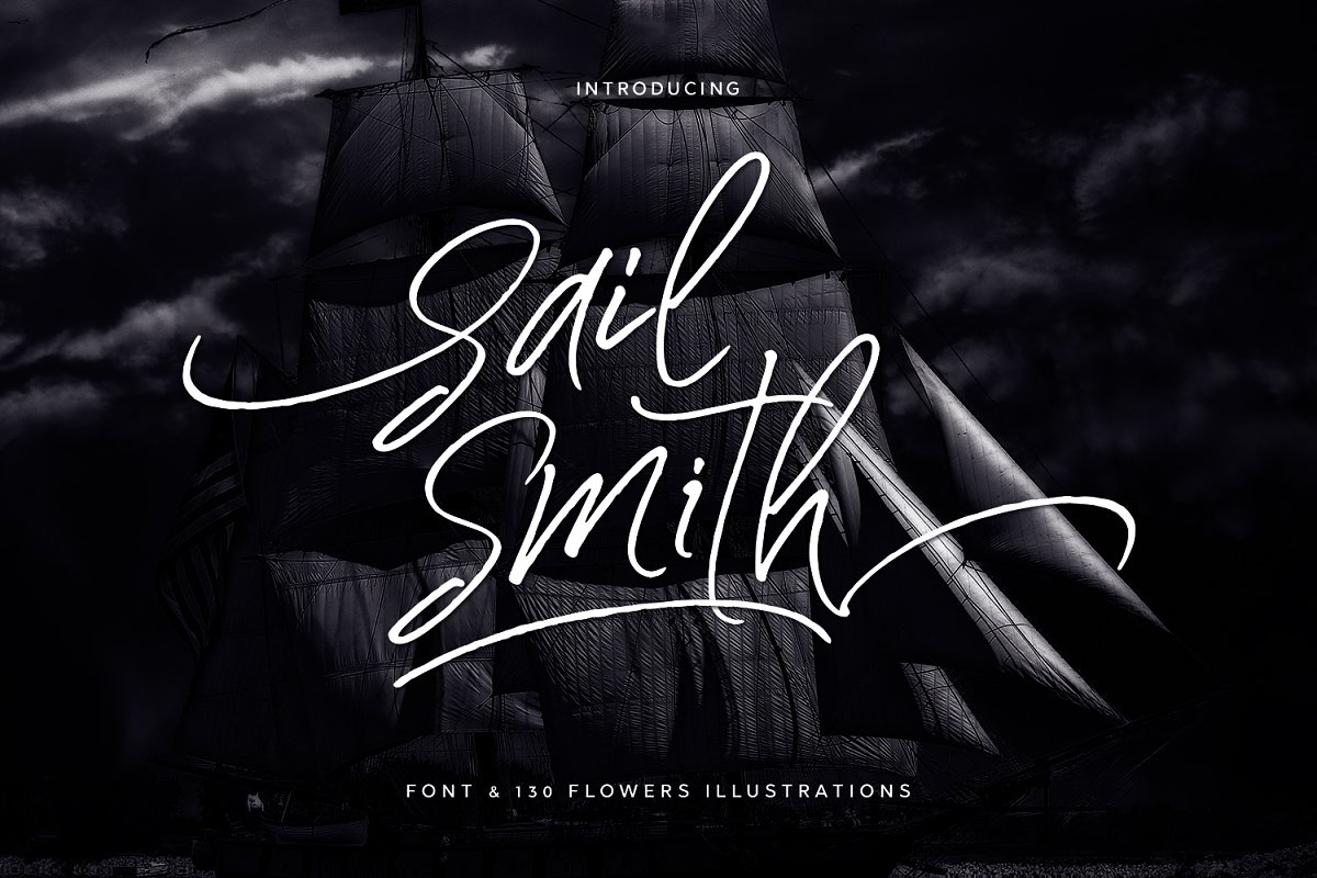 100英文手写字体 Sail Smith Font #194