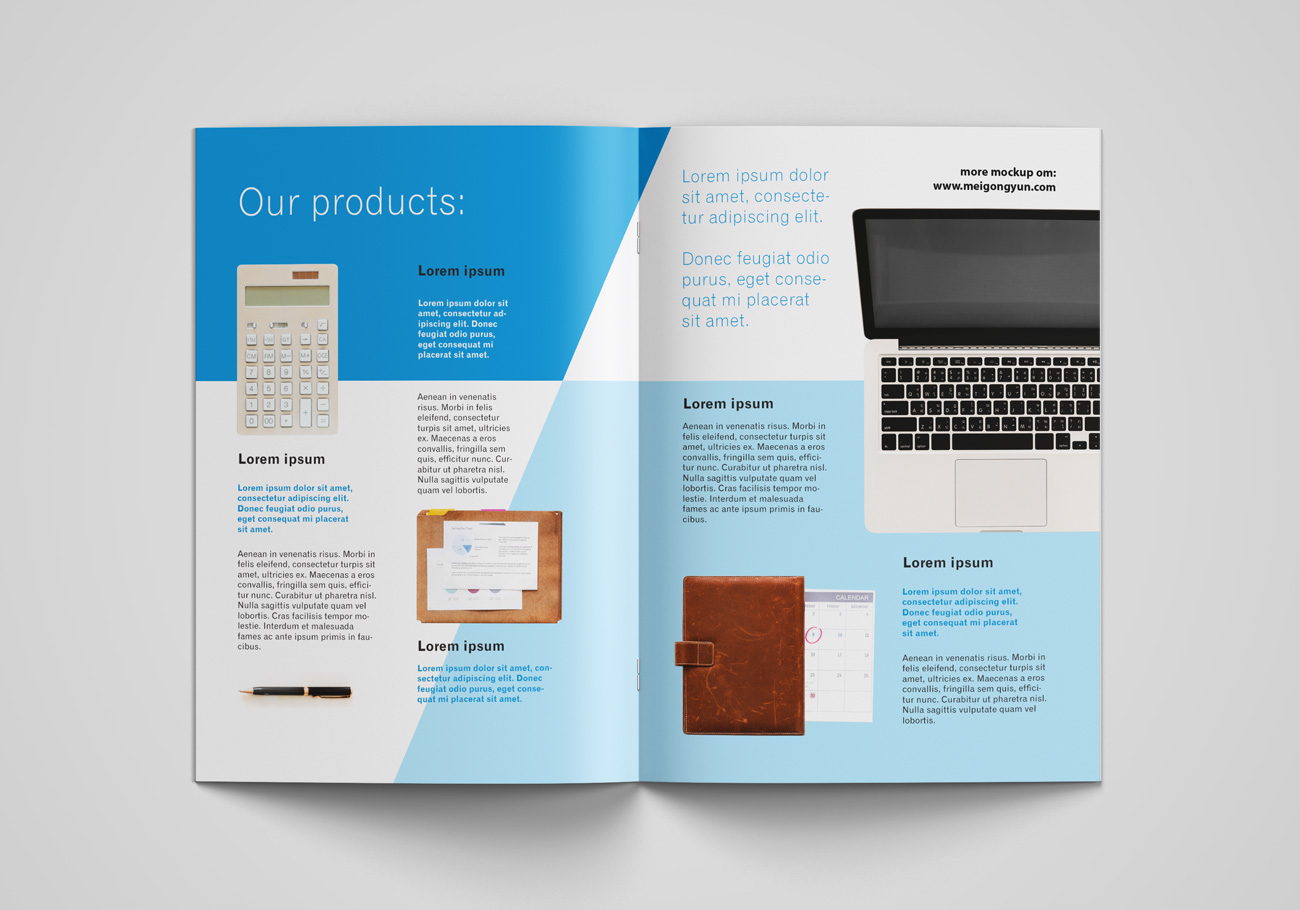 免费A4宣传册设计提案贴图展示样机模板 A4 brochur