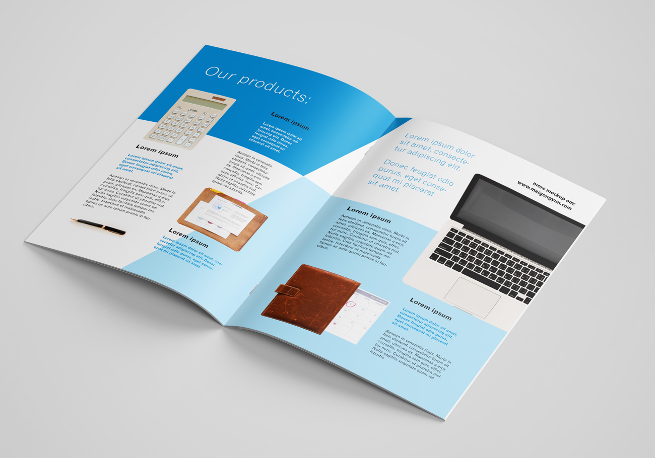免费A4宣传册设计提案贴图展示样机模板 A4 brochur