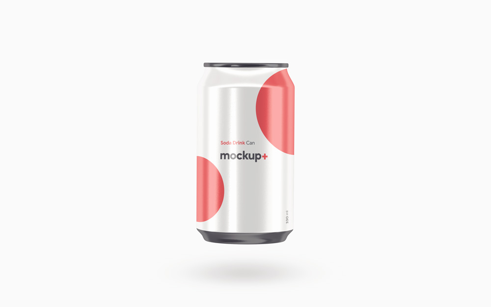 苏打泡沫可乐易拉罐饮料包装贴图设计样机模板 Soda Dri