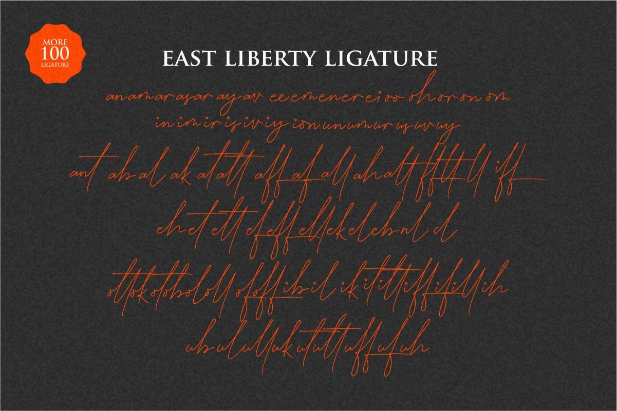 欧洲法国风情手写手写签名英文字体 East Liberty