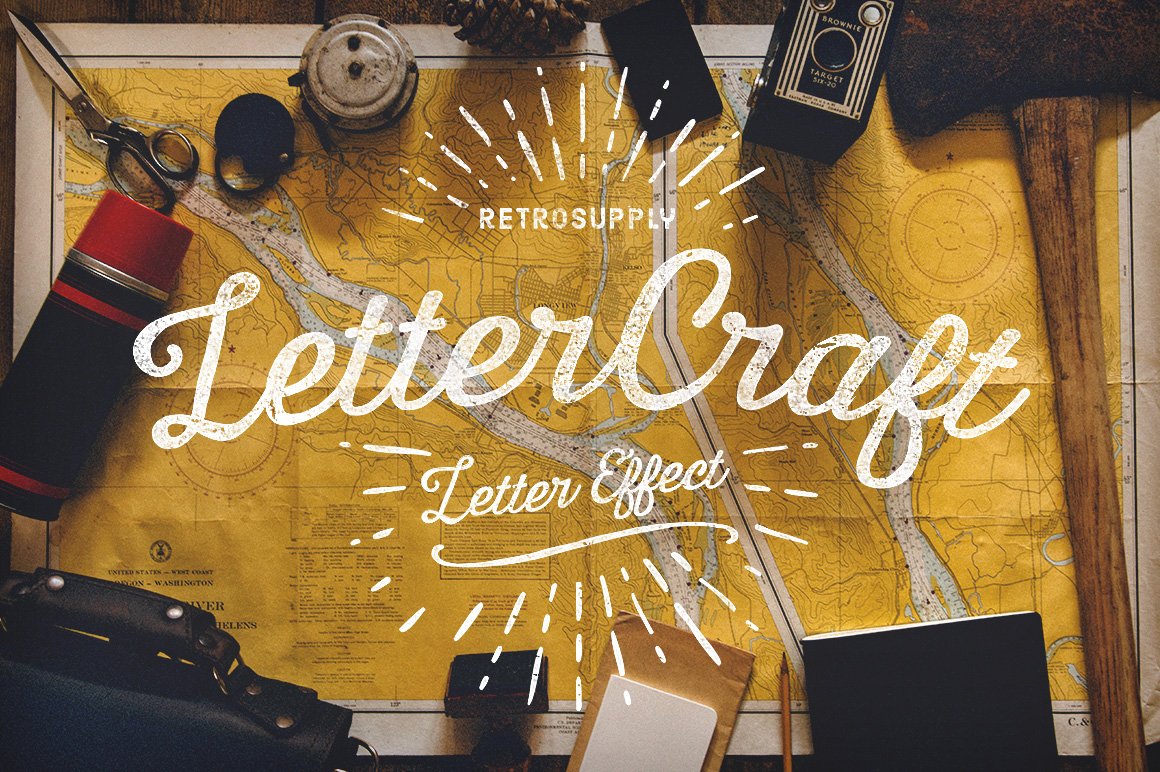怀旧纹理图层样式 LetterCraft – Hand Le