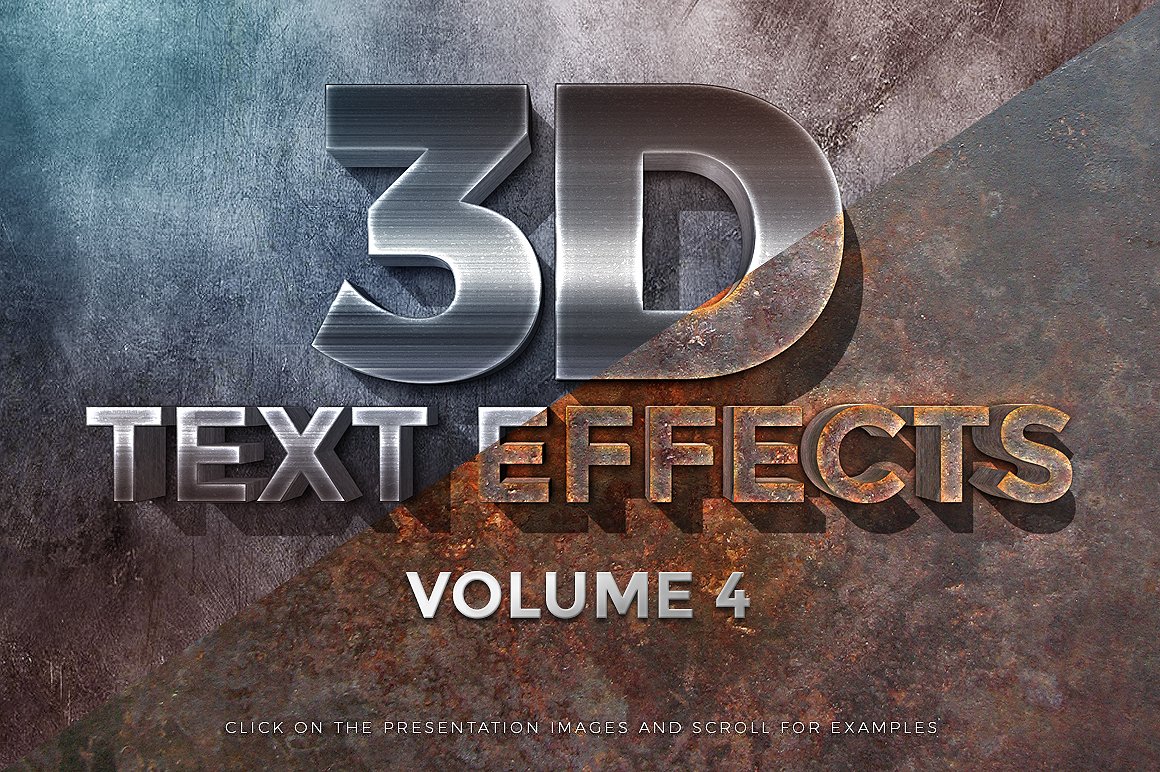 3D立体特效图层样式素材 3D Text Effects V