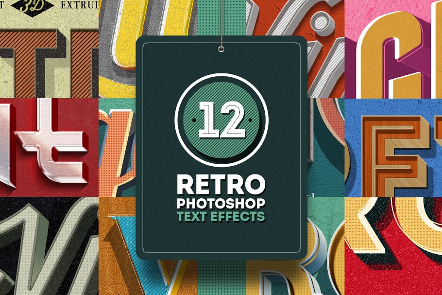 经典的字体图层样式素材 Retro Text Effects