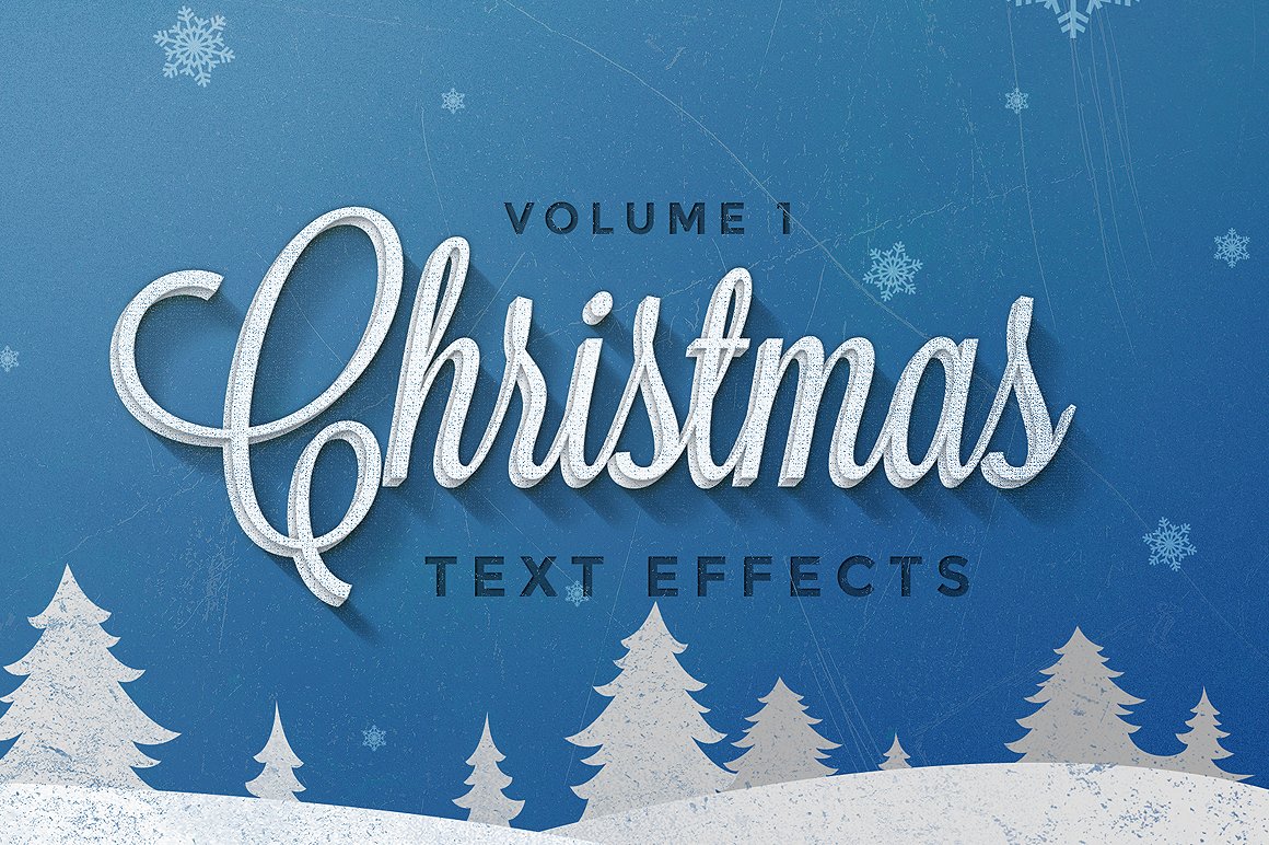 圣诞节效果的图层样式素材 Christmas Text #
