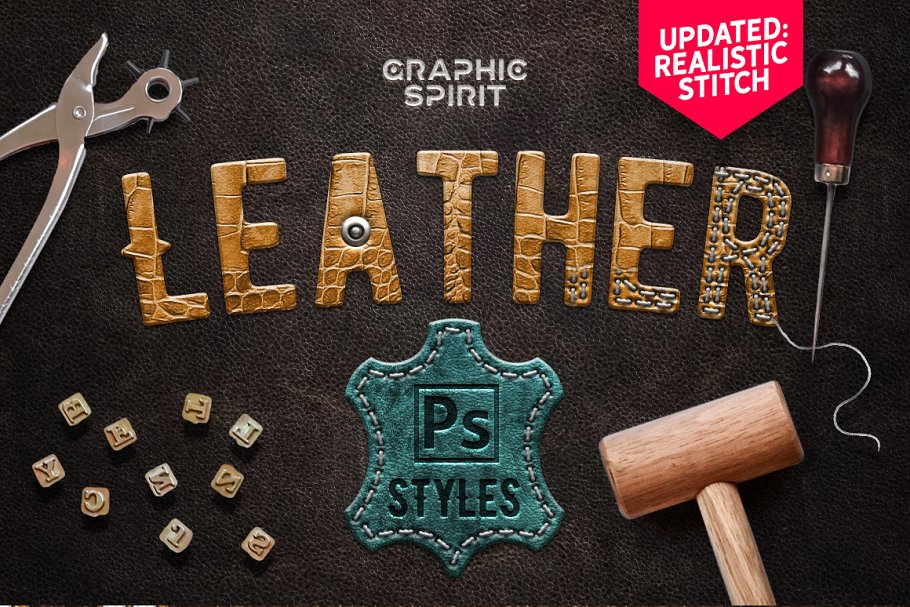 皮革效果的PS图层样式 Leather Layer Styl