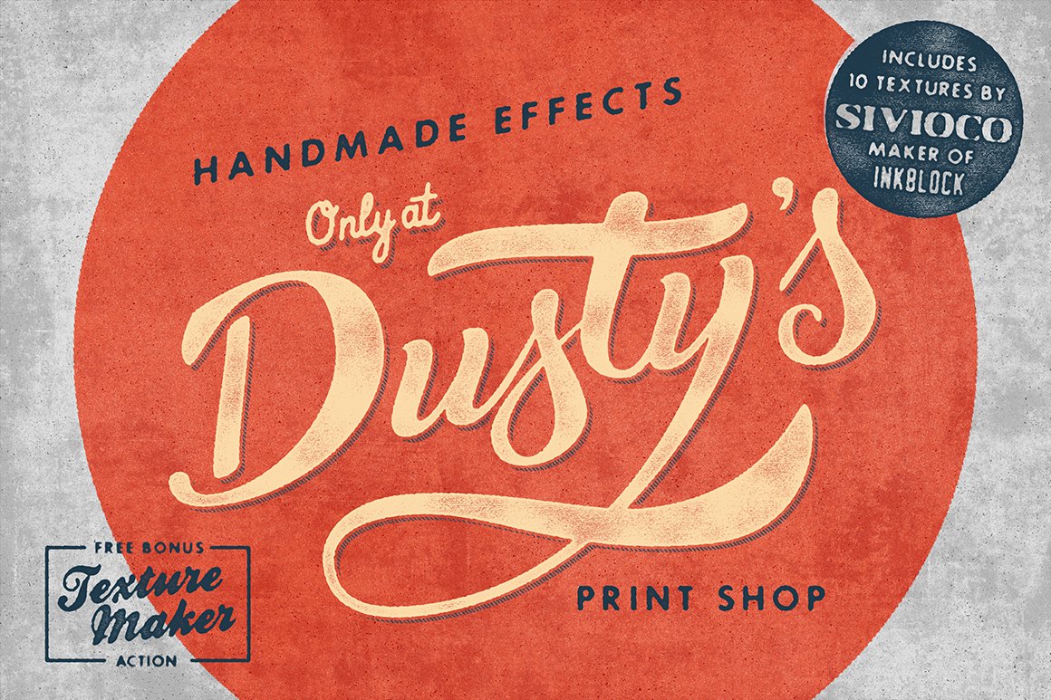 灰尘效果的印刷店背景纹理素材 Dusty’s Print #