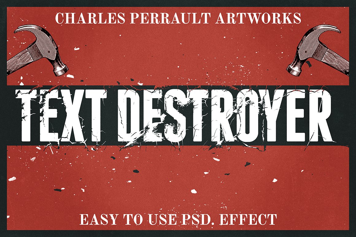 文字破损的PS图层样式 Text Destroyer #44