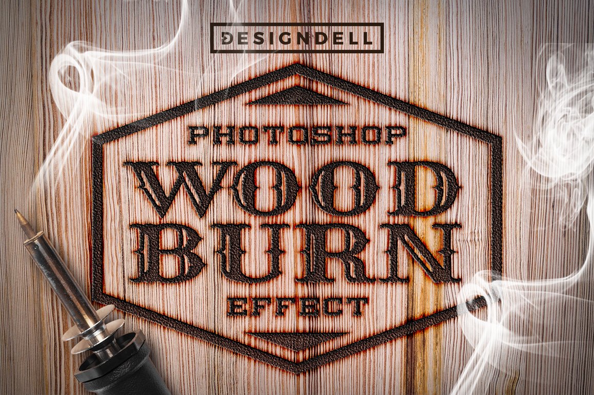 木头烧出的特效PS图层样式下载 Wood Burn #125