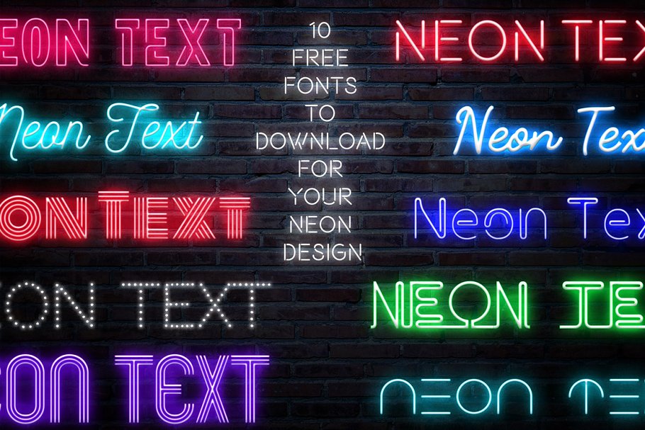 霓虹灯文字的图层样式和动作下载 Neon Text #227