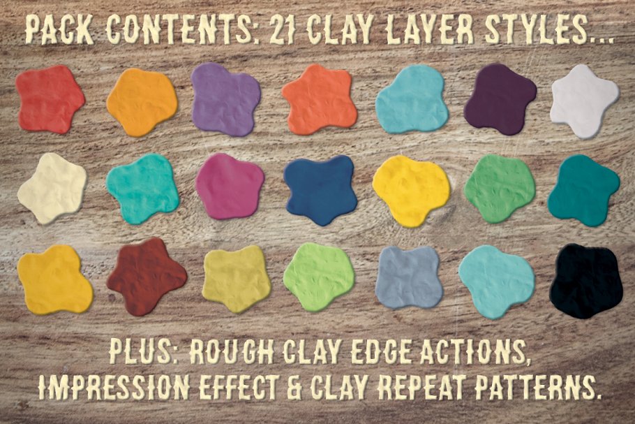 粘土效果的图层样式 Digital Clay Layer S