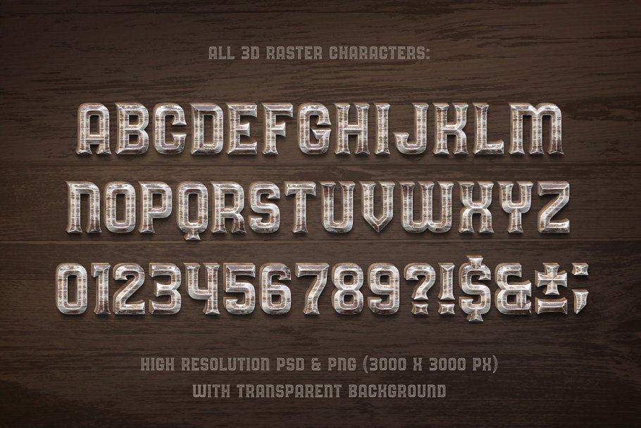 橡木木材效果的字体 Oak Lumber Typeface