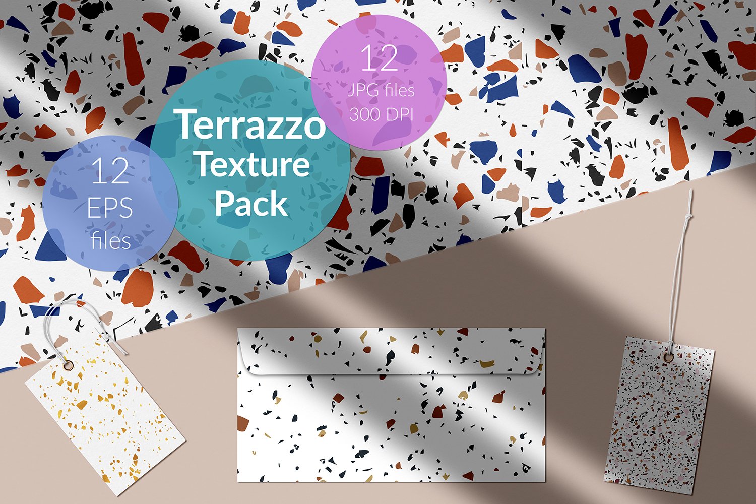 大理石瓷砖纹理碎纸图案马赛克图案 Terrazzo Tile