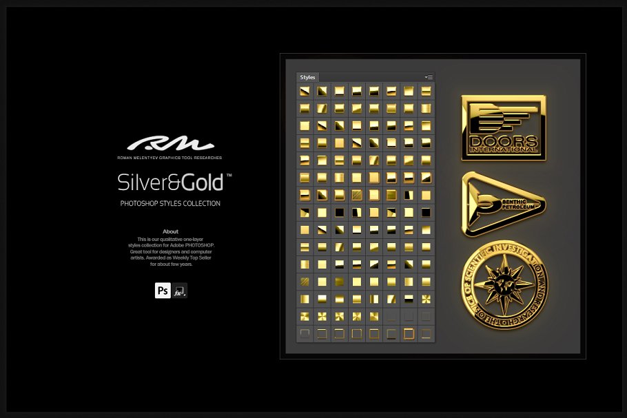 金银背景纹理素材 RM Silver Gold #2513