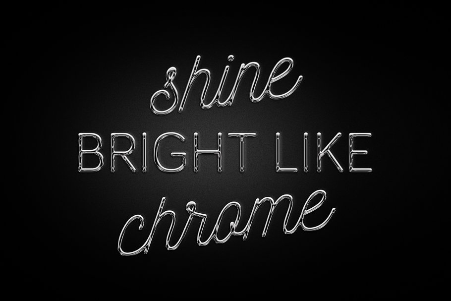 超强金色质感字体特效图层样式 Chrome text #28