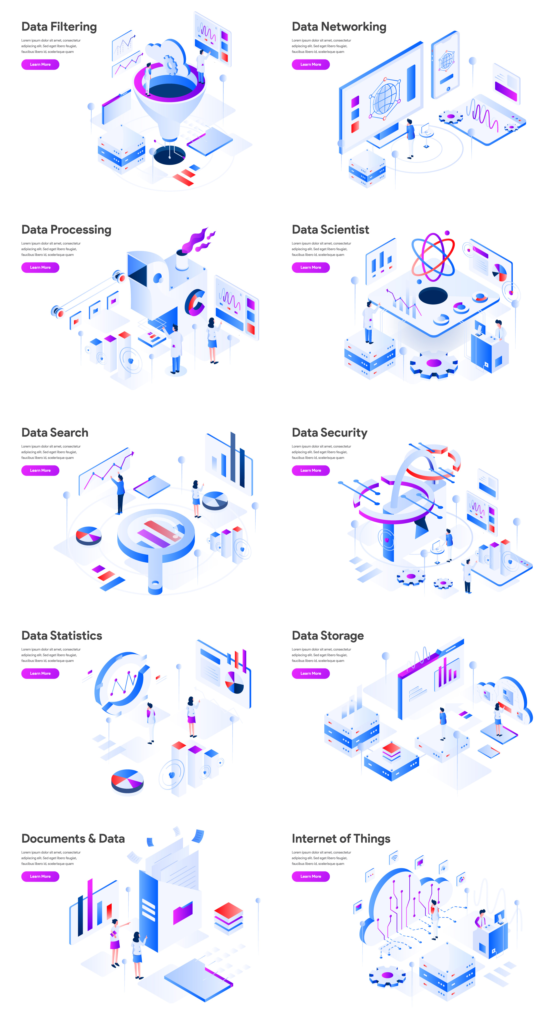 大数据概念矢量插画素<第二卷> Big Data