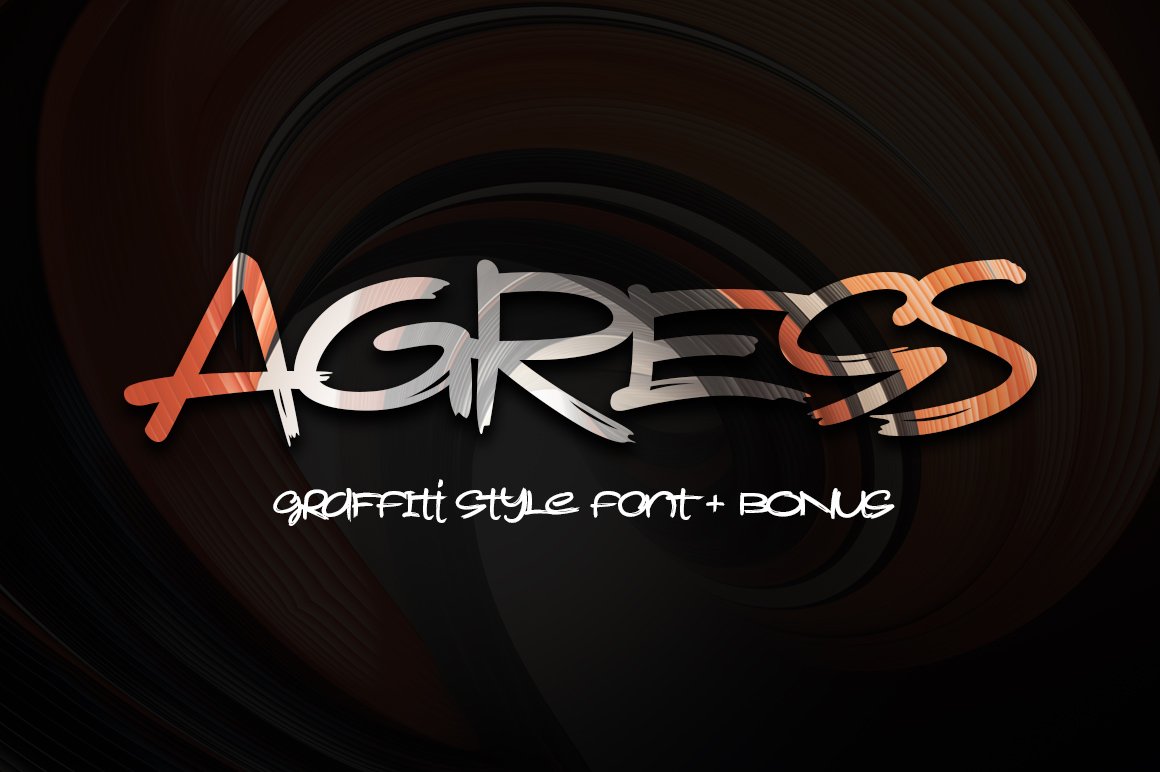 草书英文书法字体 Agress Typeface Gra