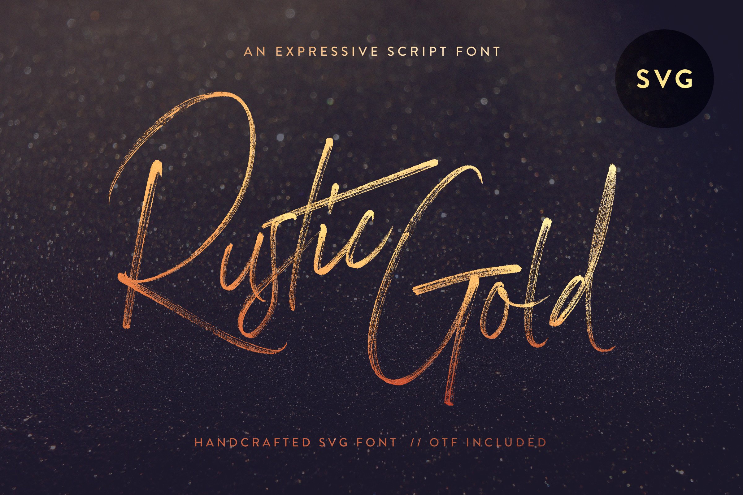 质朴的金色SVG笔刷脚本 Rustic Gold SVG B