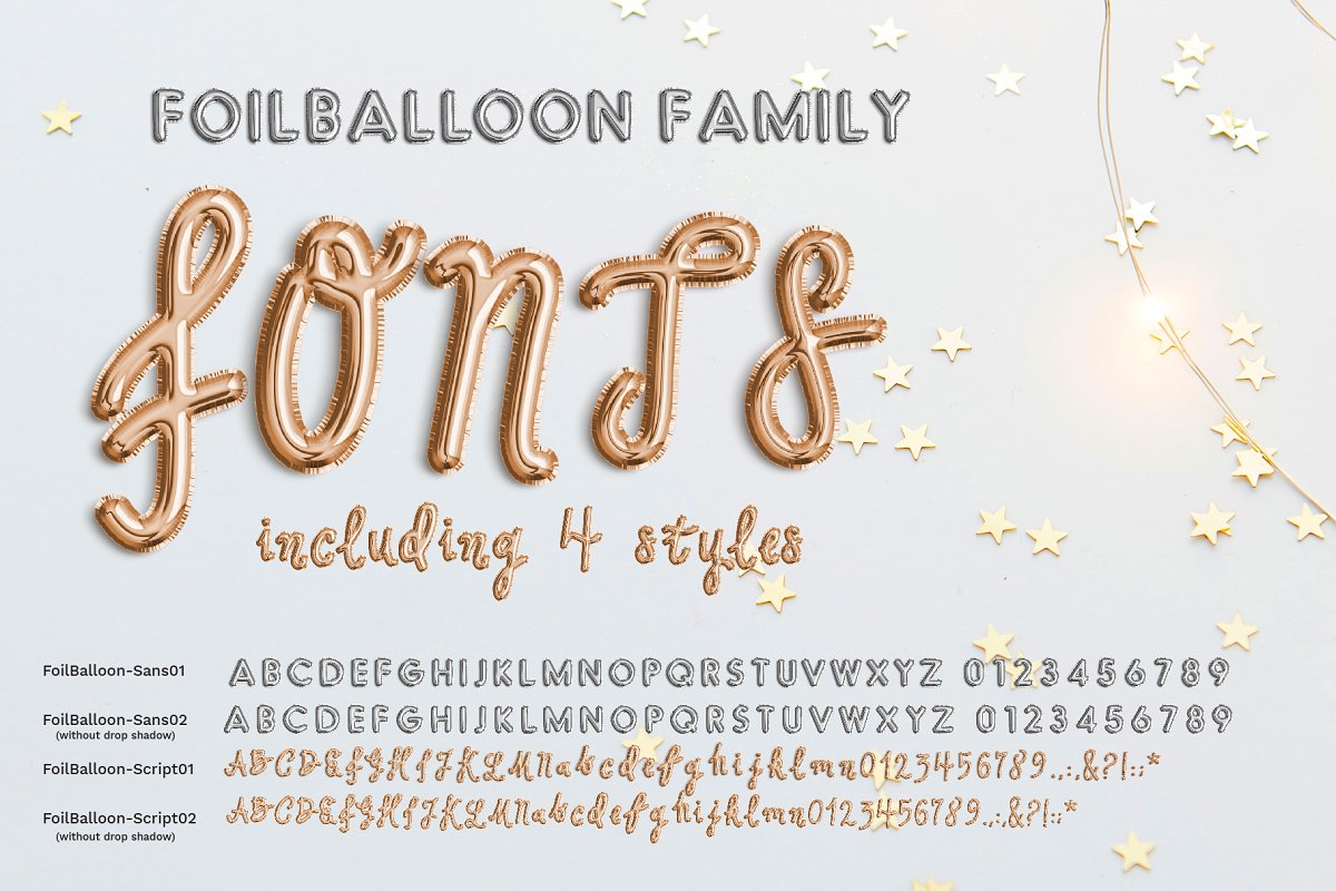 彩色趣味气球字体 FoilBalloon  Color bi