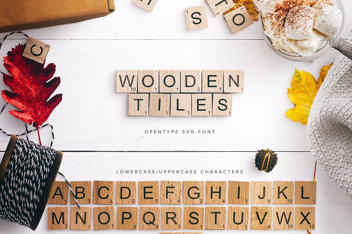木纹字体 Wooden Tiles Font #295020